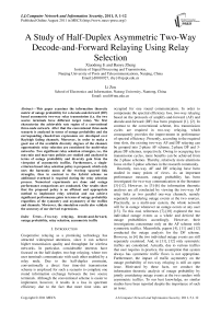 A Study of Half-Duplex Asymmetric Two-Way Decode-and-Forward Relaying Using Relay Selection