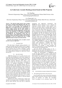 An Underwater Acoustic Routing protocol based on Hole Projecton