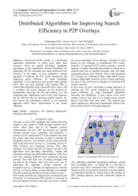 Distributed Algorithms for Improving Search Efficiency in P2P Overlays