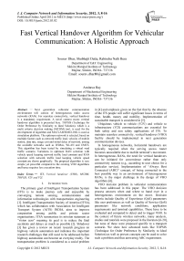 Fast Vertical Handover Algorithm for Vehicular Communication: A Holistic Approach