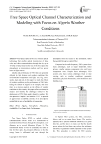 Free Space Optical Channel Characterization and Modeling with Focus on Algeria Weather Conditions