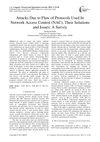 Attacks Due to Flaw of Protocols Used In Network Access Control (NAC), Their Solutions and Issues: A Survey