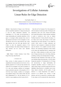 Investigations of Cellular Automata Linear Rules for Edge Detection