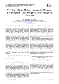 Very Large Scale Optical Interconnect Systems For Different Types of Optical Interconnection Networks