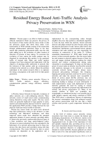 Residual Energy Based Anti-Traffic Analysis Privacy Preservation in WSN