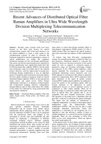 Recent Advances of Distributed Optical Fiber Raman Amplifiers in Ultra Wide Wavelength Division Multiplexing Telecommunication Networks