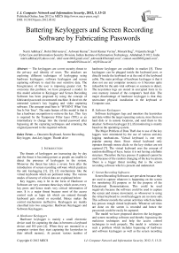 Battering Keyloggers and Screen Recording Software by Fabricating Passwords