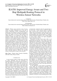 IEATH: Improved Energy Aware and Two Hop Multipath Routing Protocol in Wireless Sensor Networks