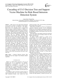 Cascading of C4.5 Decision Tree and Support Vector Machine for Rule Based Intrusion Detection System