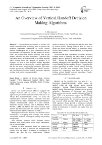 An Overview of Vertical Handoff Decision Making Algorithms