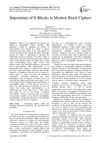 Importance of S-Blocks in Modern Block Ciphers