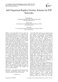 Self Organized Replica Overlay Scheme for P2P Networks