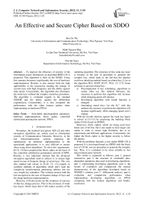 An Effective and Secure Cipher Based on SDDO