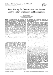 Data Sharing for Context-Sensitive Access Control Policy Evaluation and Enforcement
