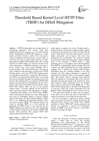 Threshold Based Kernel Level HTTP Filter (TBHF) for DDoS Mitigation