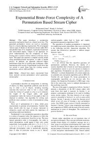 Exponential Brute-Force Complexity of A Permutation Based Stream Cipher