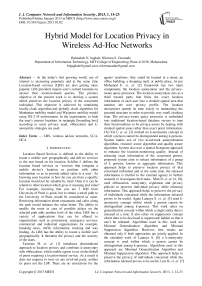 Hybrid Model for Location Privacy in Wireless Ad-Hoc Networks