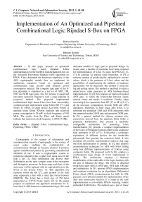 Implementation of An Optimized and Pipelined Combinational Logic Rijndael S-Box on FPGA