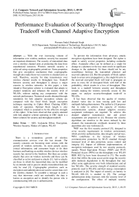 Performance Evaluation of Security-Throughput Tradeoff with Channel Adaptive Encryption