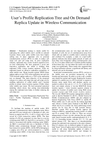 User's Profile Replication Tree and On Demand Replica Update in Wireless Communication