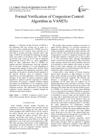 Formal Verification of Congestion Control Algorithm in VANETs