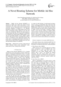 A Novel Routing Scheme for Mobile Ad Hoc Network