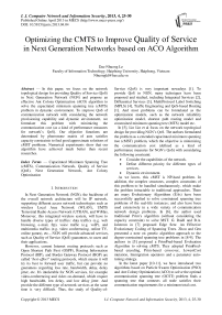 Optimizing the CMTS to Improve Quality of Service in Next Generation Networks based on ACO Algorithm