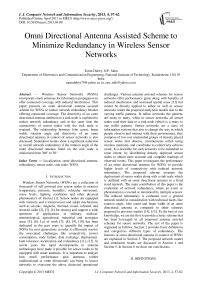 Omni Directional Antenna Assisted Scheme to Minimize Redundancy in Wireless Sensor Networks