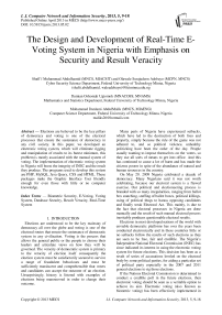 The Design and Development of Real-Time E-Voting System in Nigeria with Emphasis on Security and Result Veracity