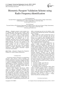 Biometric Passport Validation Scheme using Radio Frequency Identification