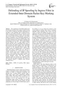 Defending of IP Spoofing by Ingress Filter in Extended-Inter Domain Packet Key Marking System