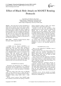 Effect of Black Hole Attack on MANET Routing Protocols