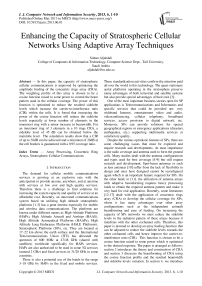 Enhancing the Capacity of Stratospheric Cellular Networks Using Adaptive Array Techniques