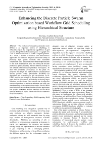 Enhancing the Discrete Particle Swarm Optimization based Workflow Grid Scheduling using Hierarchical Structure