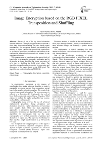 Image Encryption based on the RGB PIXEL Transposition and Shuffling