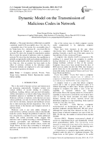 Dynamic Model on the Transmission of Malicious Codes in Network