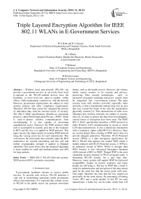 Triple Layered Encryption Algorithm for IEEE 802.11 WLANs in E-Government Services