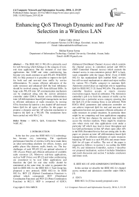 Enhancing QoS Through Dynamic and Fare AP Selection in a Wireless LAN