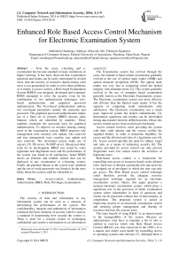 Enhanced Role Based Access Control Mechanism for Electronic Examination System