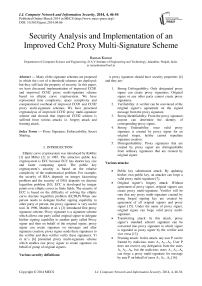 Security Analysis and Implementation of an Improved Cch2 Proxy Multi-Signature Scheme