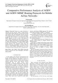 Comparative Performance Analysis of AODV and AODV-MIMC Routing Protocols for Mobile Ad hoc Networks