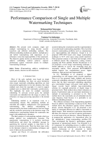 Performance Comparison of Single and Multiple Watermarking Techniques