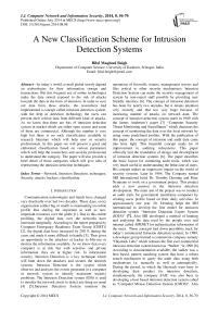 A New Classification Scheme for Intrusion Detection Systems