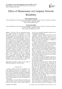 Effect of Maintenance on Computer Network Reliability