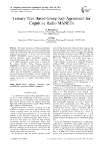 Ternary Tree Based Group Key Agreement for Cognitive Radio MANETs