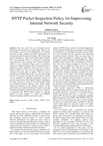HTTP Packet Inspection Policy for Improvising Internal Network Security