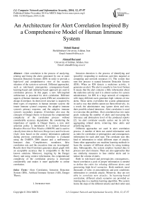An Architecture for Alert Correlation Inspired By a Comprehensive Model of Human Immune System