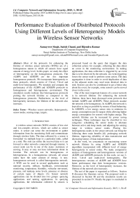 Performance Evaluation of Distributed Protocols Using Different Levels of Heterogeneity Models in Wireless Sensor Networks