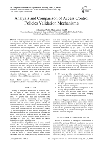 Analysis and Comparison of Access Control Policies Validation Mechanisms