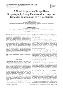 A Novel Approach of Image Based Steganography Using Pseudorandom Sequence Generator Function and DCT Coefficients